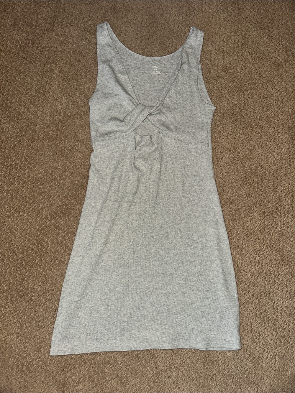 aerie Grey Twist-Front Mini Tank Dress